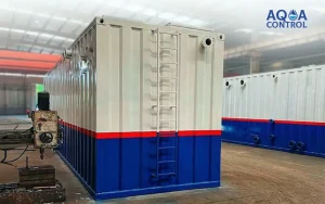 Container-type treatment plant for residential waste waters treatment